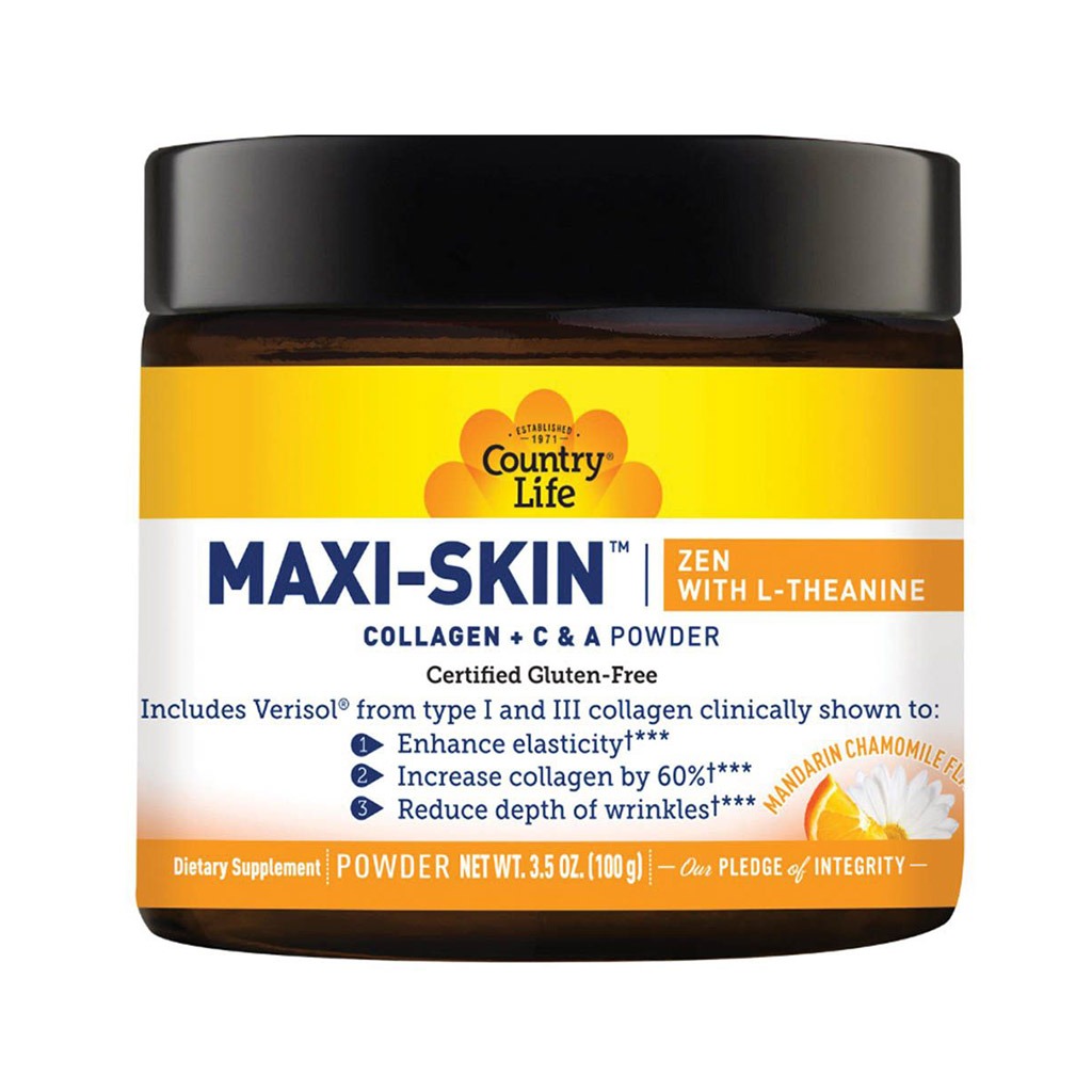Country Life Maxi-Skin Zen With Vitamin C, A & L-Theanine Skin Firming Powder 100g - Easy Pharmacy LLC