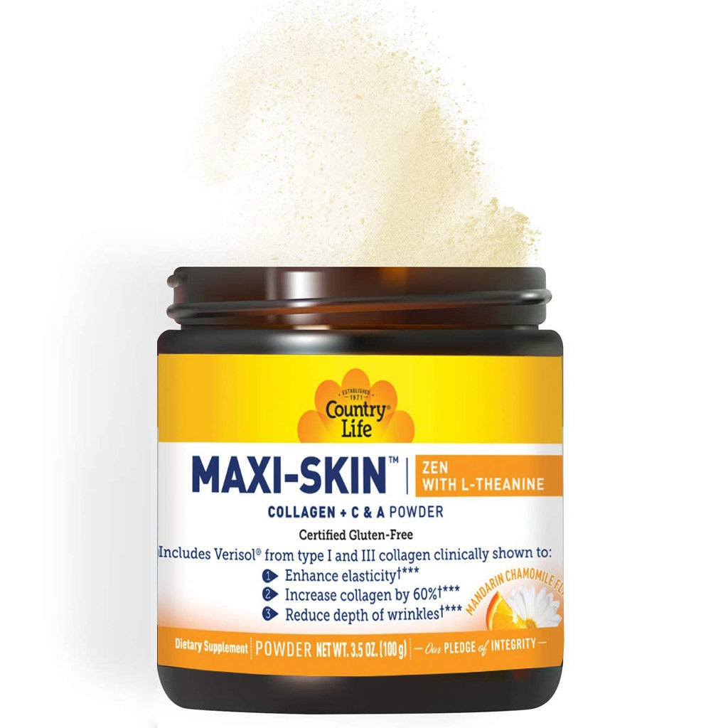 Country Life Maxi-Skin Zen With Vitamin C, A & L-Theanine Skin Firming Powder 100g - Easy Pharmacy LLC