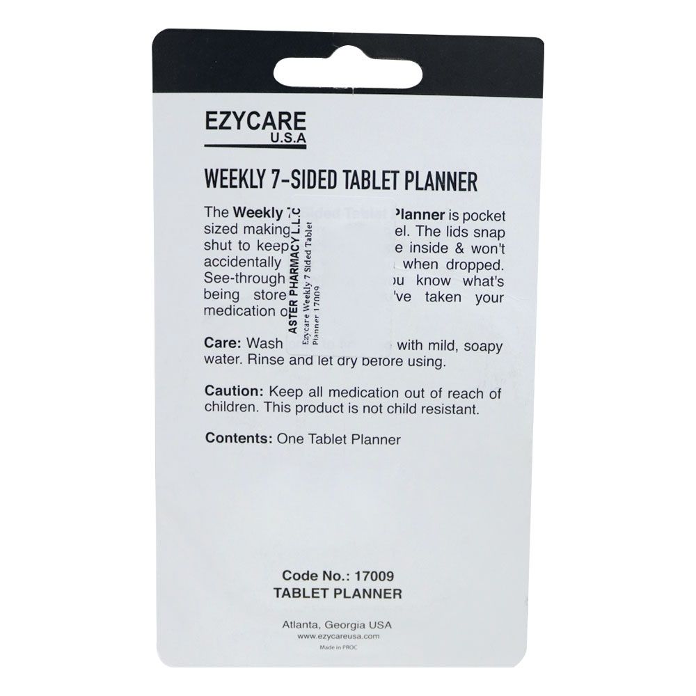 Ezycare Weekly 7-Sided Tablet Planner 17009 - Easy Pharmacy LLC