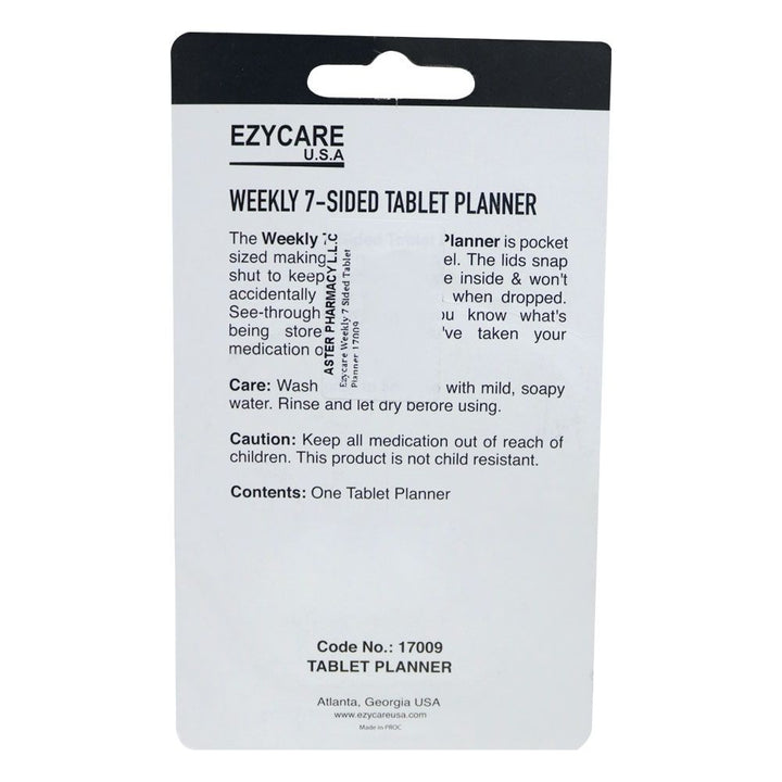 Ezycare Weekly 7-Sided Tablet Planner 17009 - Easy Pharmacy LLC