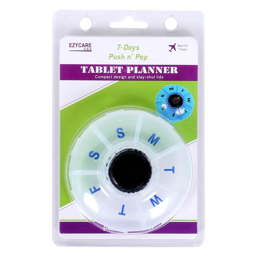 Ezycare 7 days Push N' Pop Round Tablet Planner 17555 - Easy Pharmacy LLC
