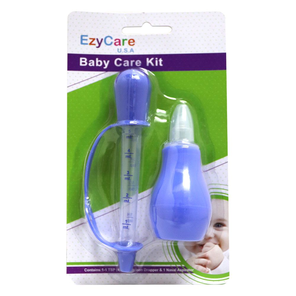 Ezycare Spoon Dropper & Nasal Aspirator Baby Care Kit Blue 1 - Easy Pharmacy LLC