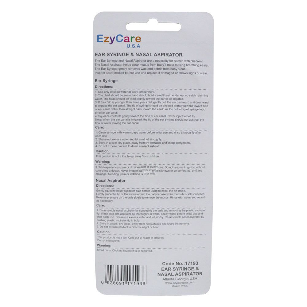 Ezycare Ear Syringe & Nasal Aspirator 17193 - Easy Pharmacy LLC