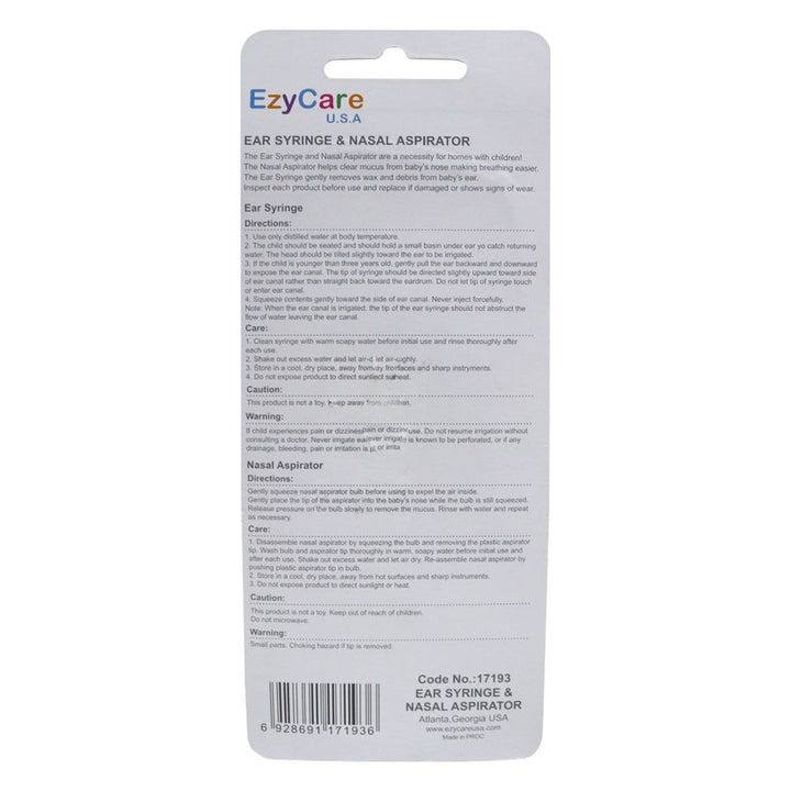 Ezycare Ear Syringe & Nasal Aspirator 17193 - Easy Pharmacy LLC