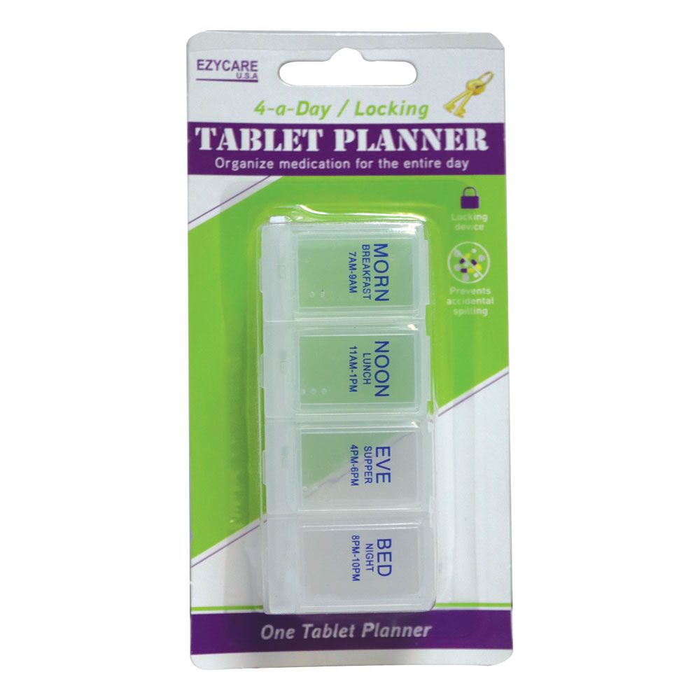 Ezycare 4-A-Day Locking Tablet Planner 17800 - Easy Pharmacy LLC