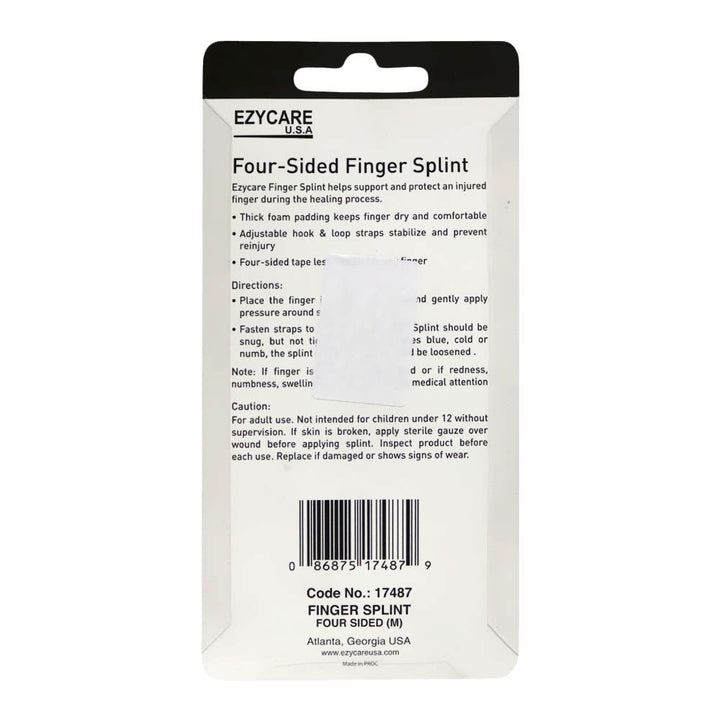 Ezycare Four Sided Finger Splint M 17487 - Easy Pharmacy LLC