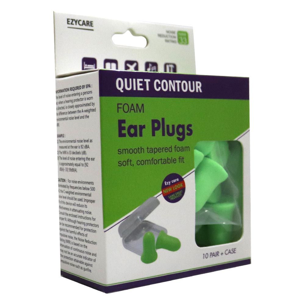Ezycare Quiet Contour Ear Plugs 10 Pairs 10033 - Easy Pharmacy LLC