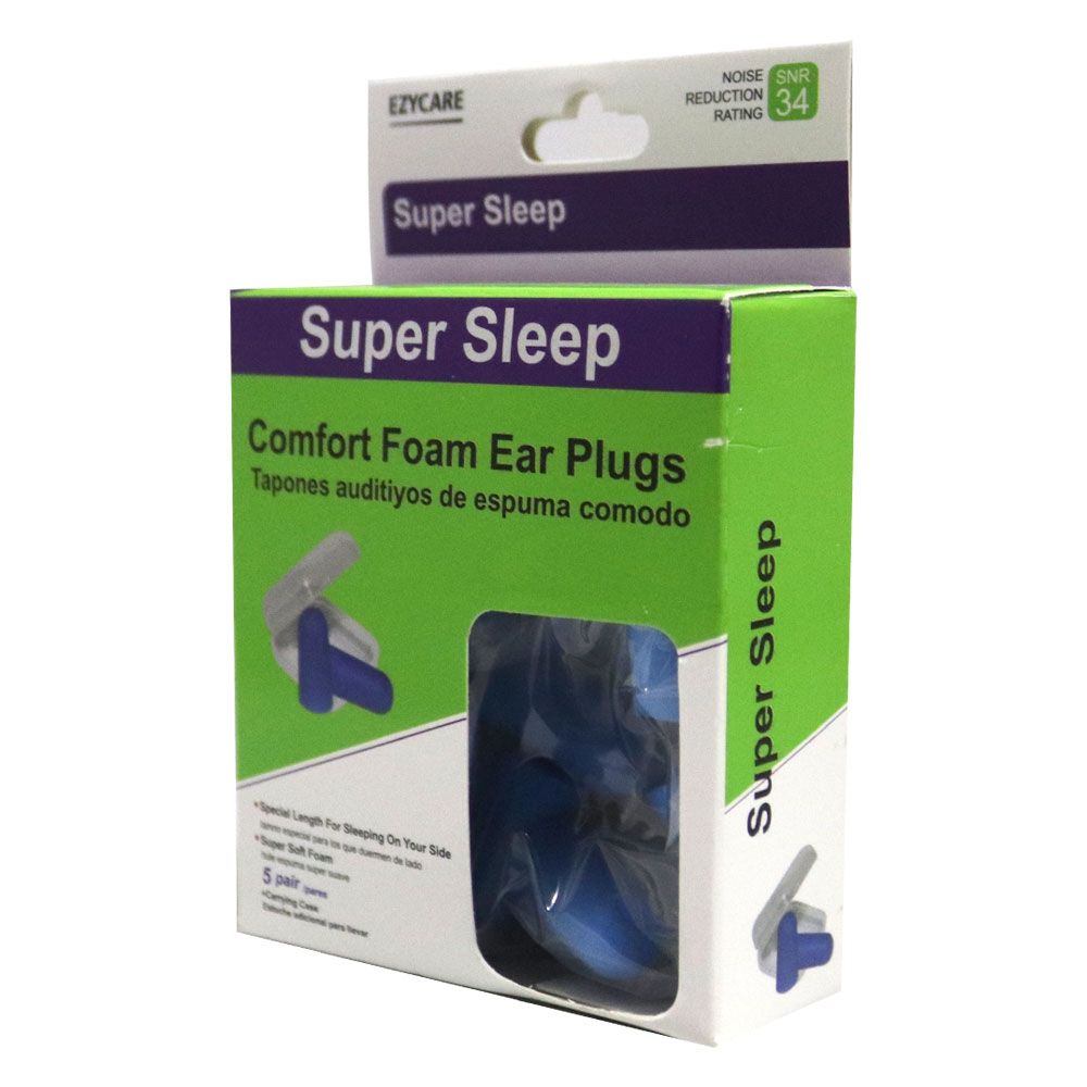 Ezycare Super Sleep Comfort Foam Ear Plugs 5 Pairs 10264 - Easy Pharmacy LLC