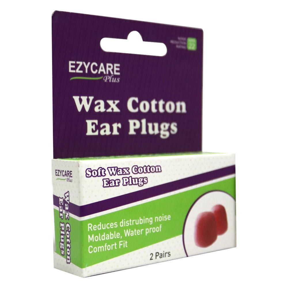 Ezycare Soft Wax Cotton Ear Plugs 2 Pairs 11241 - Easy Pharmacy LLC