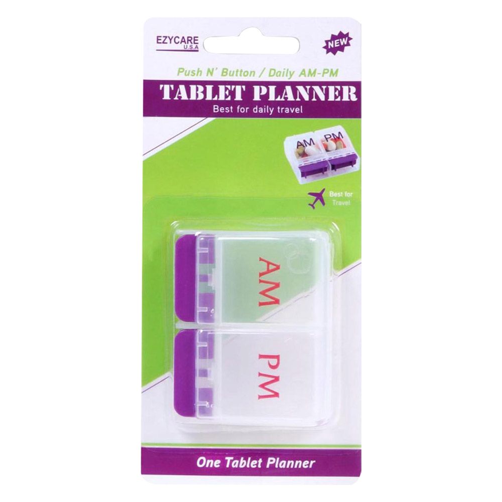 Ezycare Daily AM/PM Push N' Button Tablet Planner 17434 - Easy Pharmacy LLC