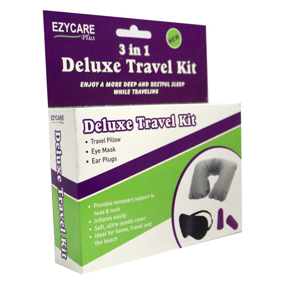 Ezycare 3 In 1 Deluxe Mask Pillow Plugs Travel Kit 18493 - Easy Pharmacy LLC