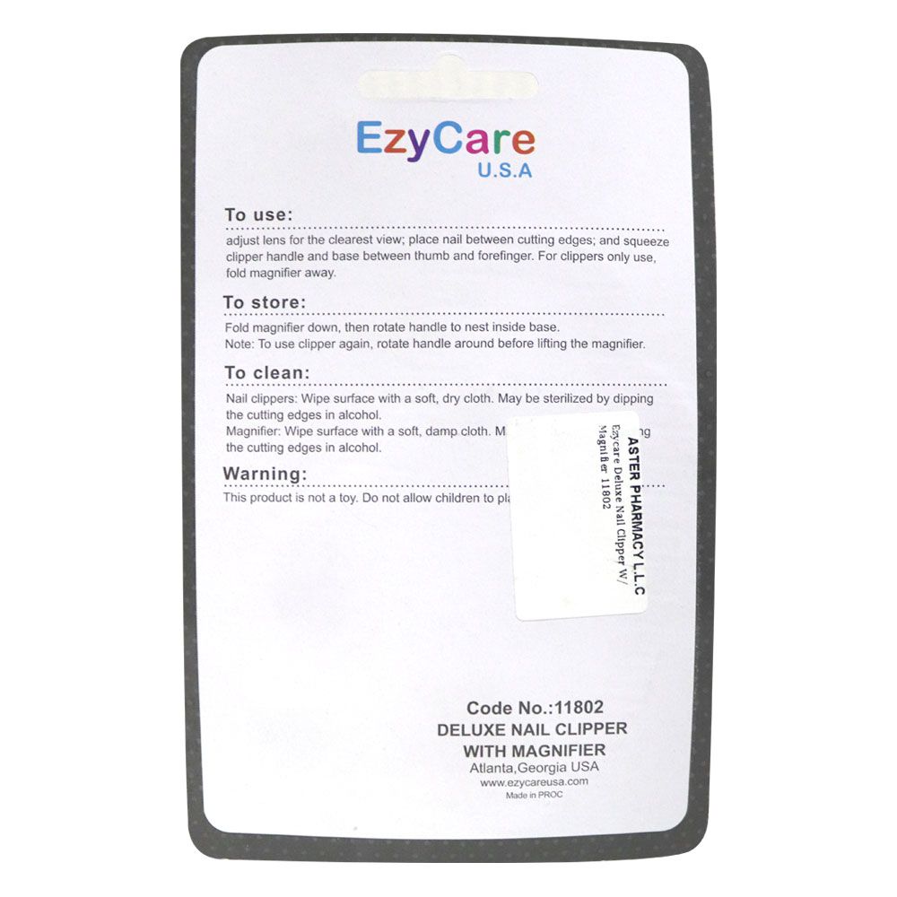 Ezycare Deluxe Nail Clipper With Magnifier 11802 - Easy Pharmacy LLC