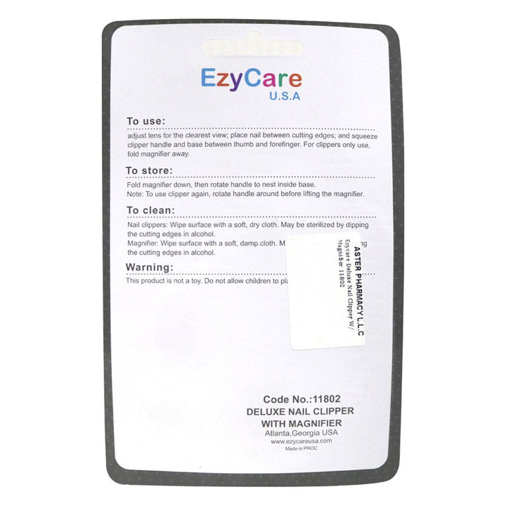 Ezycare Deluxe Nail Clipper With Magnifier 11802 - Easy Pharmacy LLC