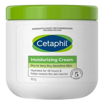 Cetaphil Moisturizing Cream, Face & Body Moisturizer For Men & Women With Dry to Very Dry Sensitive Skin, Unscented, 453g