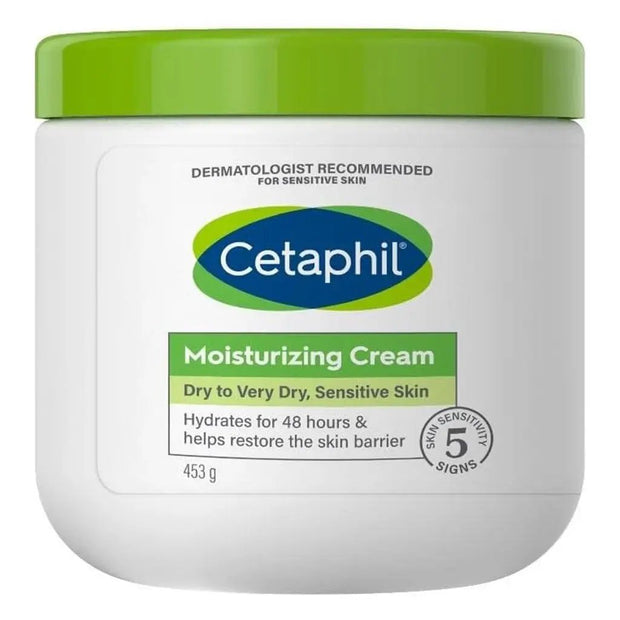 Cetaphil Moisturizing Cream, Face & Body Moisturizer For Men & Women With Dry to Very Dry Sensitive Skin, Unscented, 453g