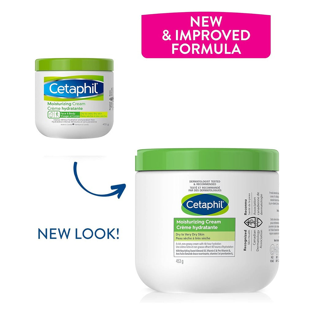 Cetaphil Moisturizing Cream, Face & Body Moisturizer For Men & Women With Dry to Very Dry Sensitive Skin, Unscented, 453g - Easy Pharmacy LLC