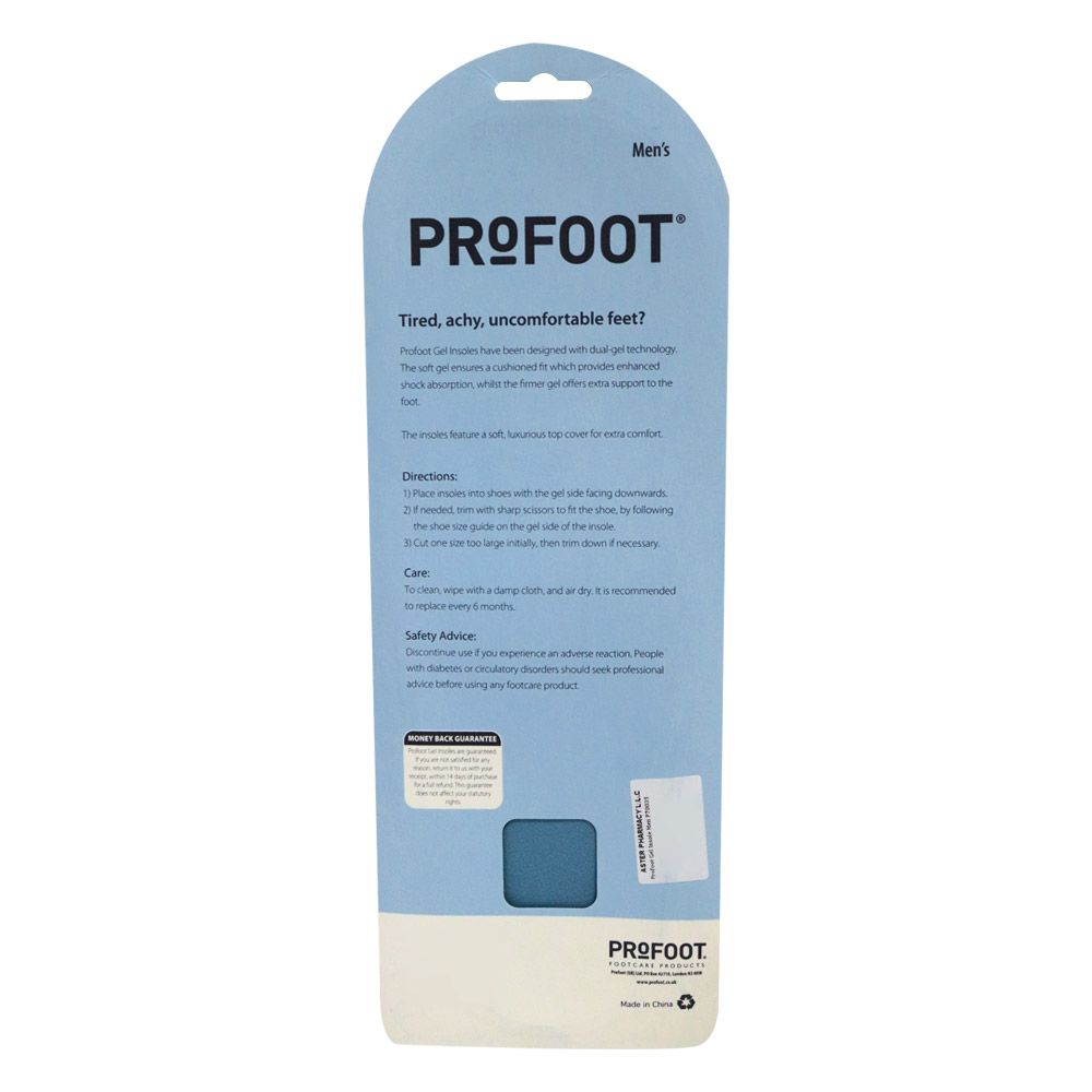 Profoot Gel Insoles Men P70035 - Easy Pharmacy LLC