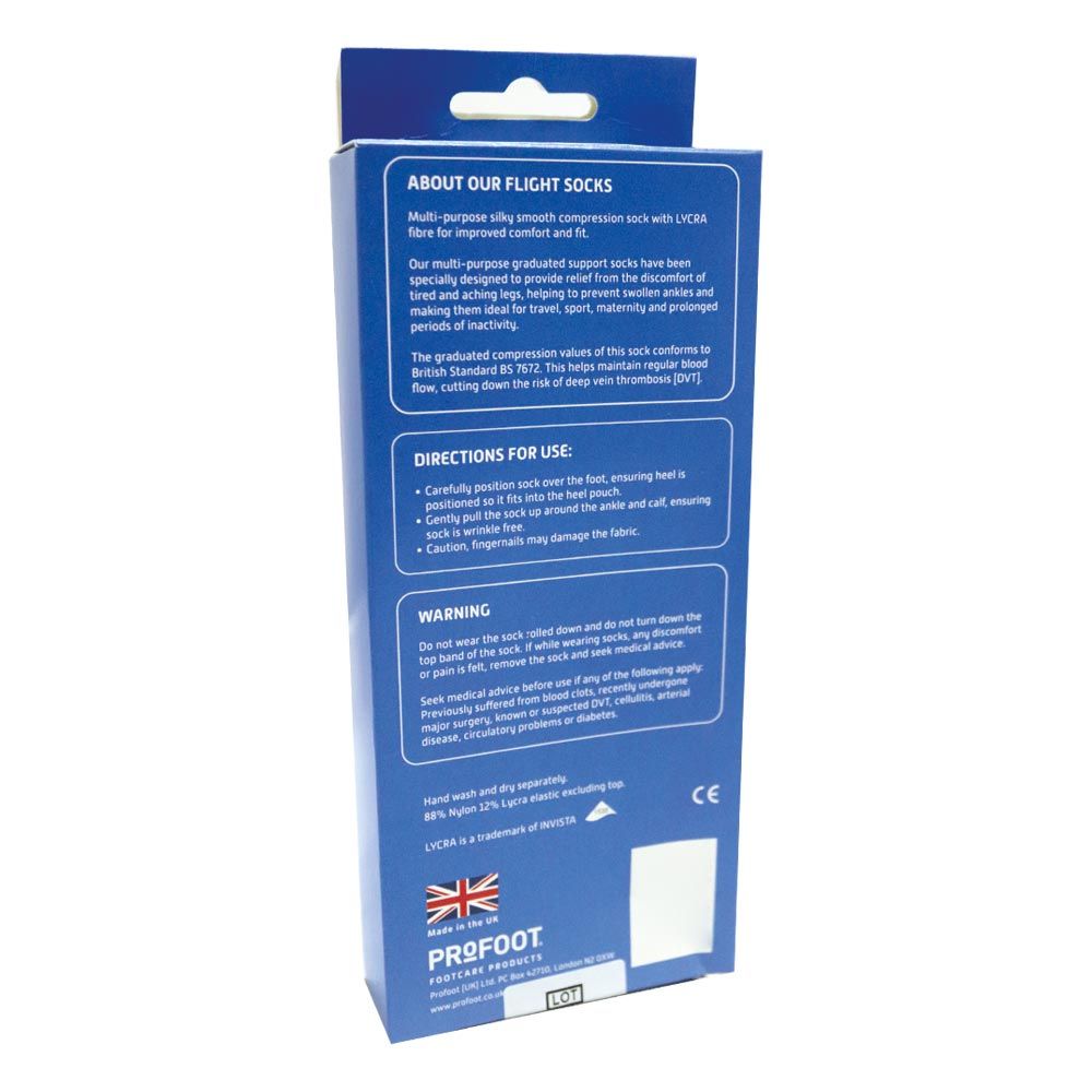 Profoot Flight Socks Silky Smooth Natural UK Size 4-8, 2 Pairs P72001 - Easy Pharmacy LLC