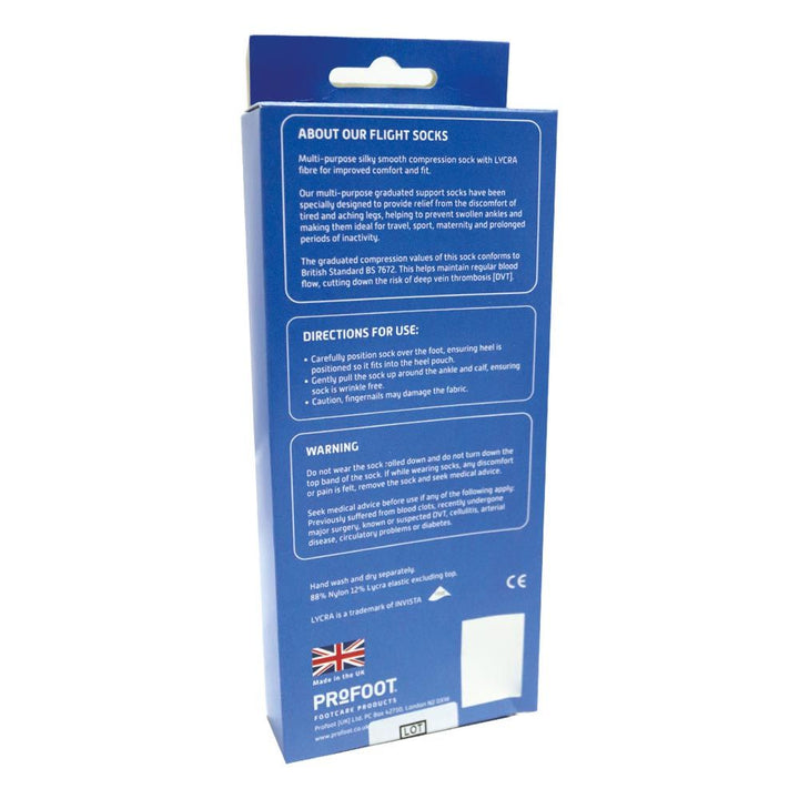 Profoot Flight Socks Silky Smooth Natural UK Size 4-8, 2 Pairs P72001 - Easy Pharmacy LLC