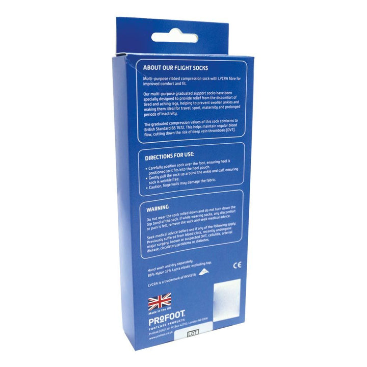 Profoot Flight Socks Ribbed Black UK Size 4-7, 1 Pair P72112/1 - Easy Pharmacy LLC