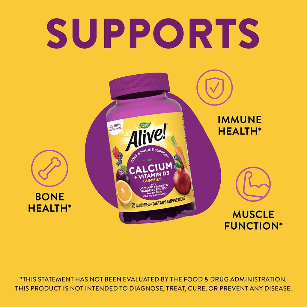 Alive Calcium + D3 Gummies 60's - Easy Pharmacy LLC