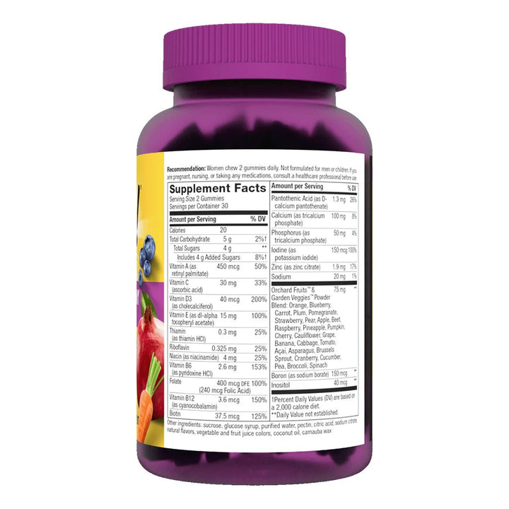 Alive Women's Multivitamin Gummies With Orchard Fruits & Garden Veggies, Pack of 60's - Easy Pharmacy LLC