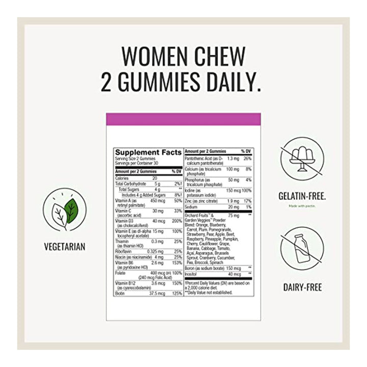 Alive Women's Multivitamin Gummies With Orchard Fruits & Garden Veggies, Pack of 60's - Easy Pharmacy LLC