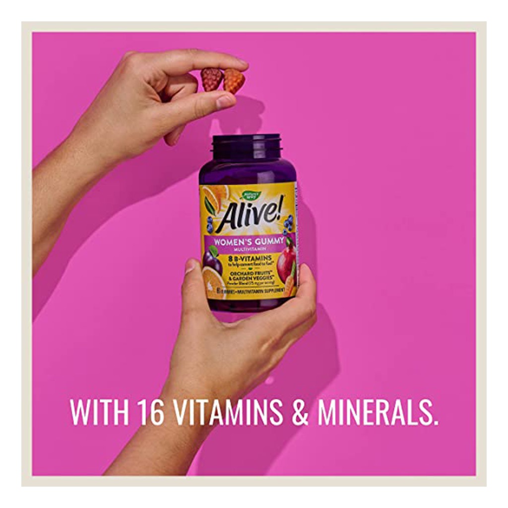 Alive Women's Multivitamin Gummies With Orchard Fruits & Garden Veggies, Pack of 60's - Easy Pharmacy LLC