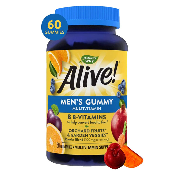 Alive Men's Multivitamin Gummies With Orchard Fruits & Garden Veggies, Pack of 60's - Easy Pharmacy LLC