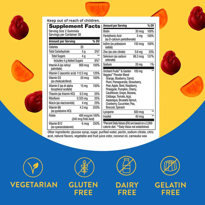 Alive Men's Multivitamin Gummies With Orchard Fruits & Garden Veggies, Pack of 60's - Easy Pharmacy LLC