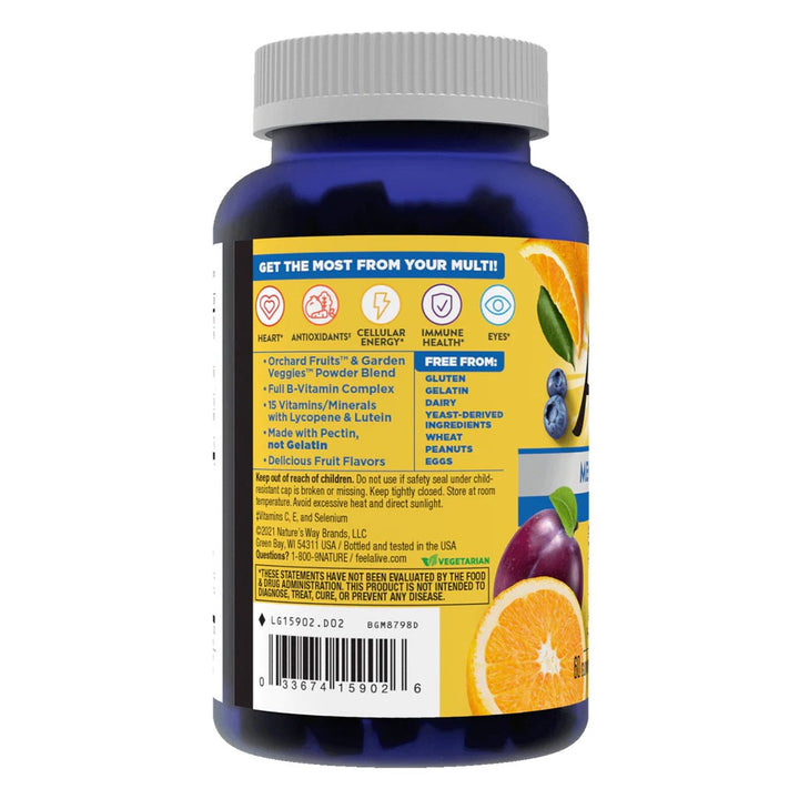Alive 50+ Men's Multivitamin Gummies With Orchard Fruits & Garden Veggies, Pack of 60's - Easy Pharmacy LLC