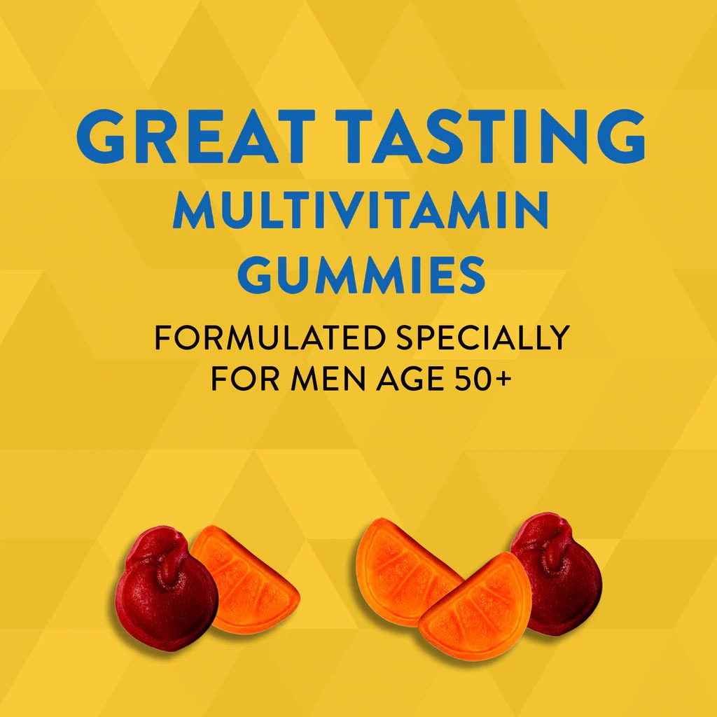 Alive 50+ Men's Multivitamin Gummies With Orchard Fruits & Garden Veggies, Pack of 60's - Easy Pharmacy LLC
