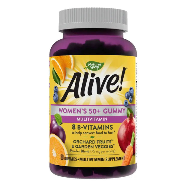 Alive 50+ Women’s Multivitamin Gummies – Daily Wellness & Nutritional Support with Fruits & Veggies Blend, 60 Count
