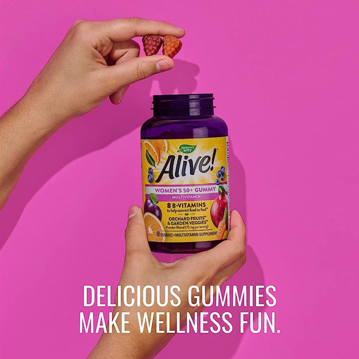 Alive 50+ Women's Multivitamin Gummies With Orchard Fruits & Garden Veggies, Pack of 60's - Easy Pharmacy LLC