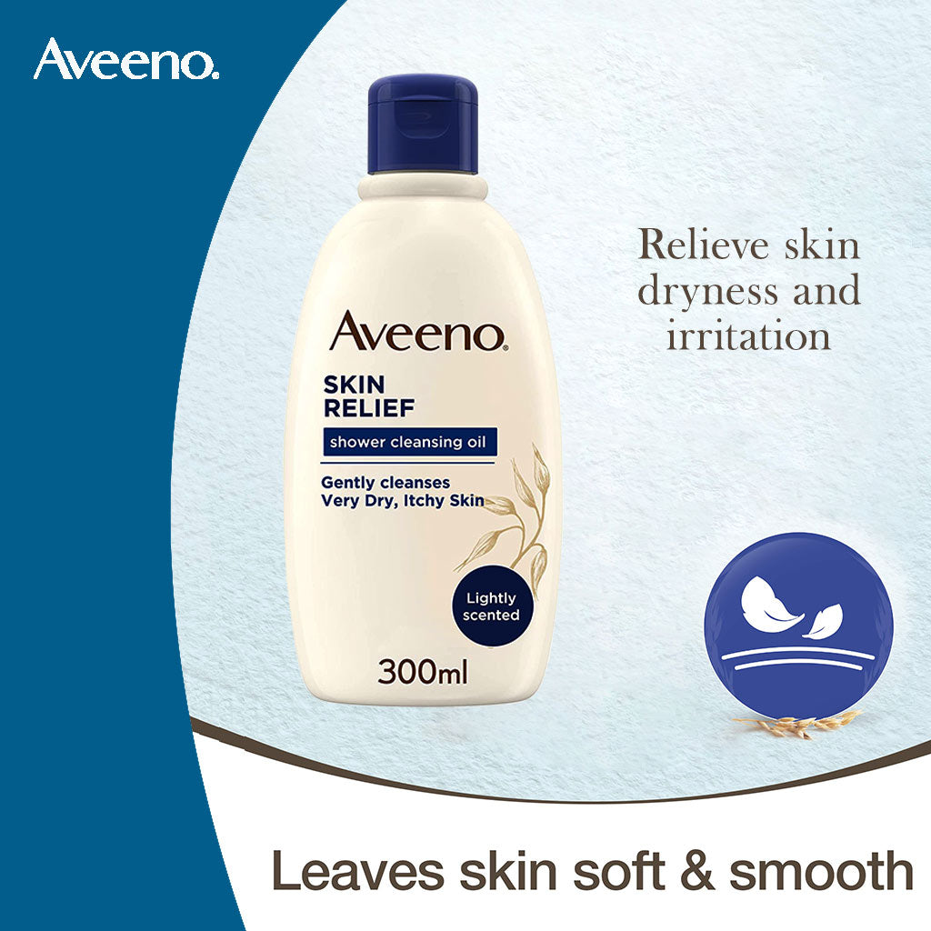 Aveeno Skin Relief Bath and Shower Cleansing Oil For Very dry, itchy skin 300 mL - Easy Pharmacy LLC