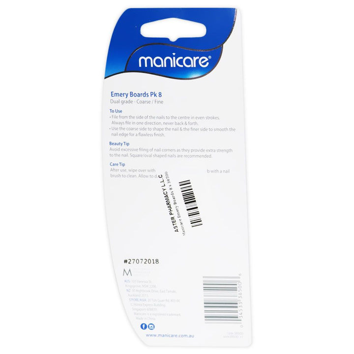 Manicare Emery Boards 8's - Easy Pharmacy LLC