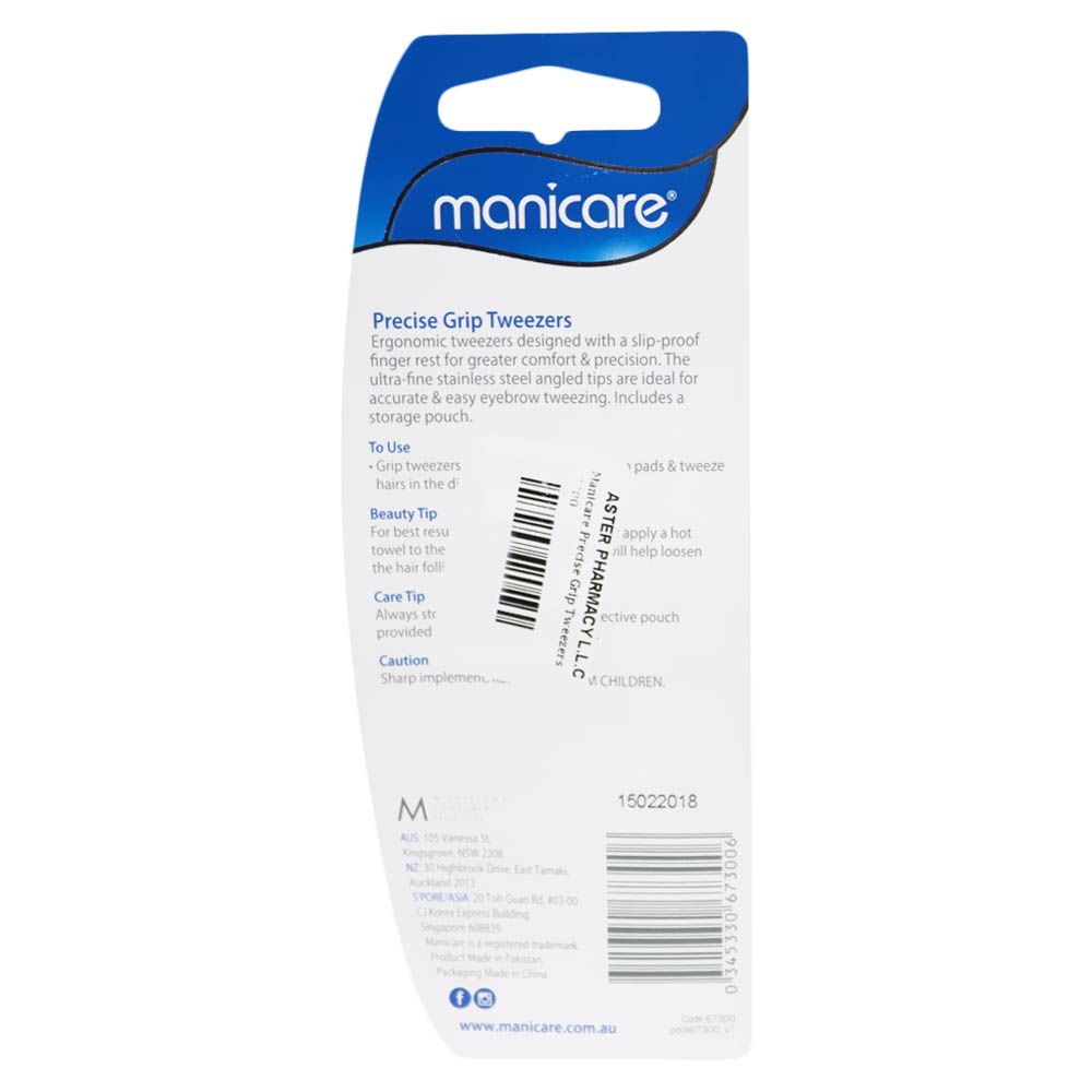 Manicare Precise Grip Tweezers - Easy Pharmacy LLC