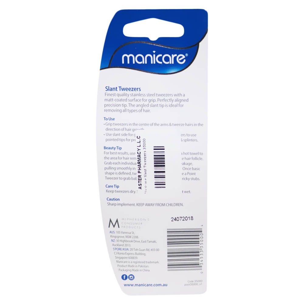 Manicare Slant Tweezers - Easy Pharmacy LLC