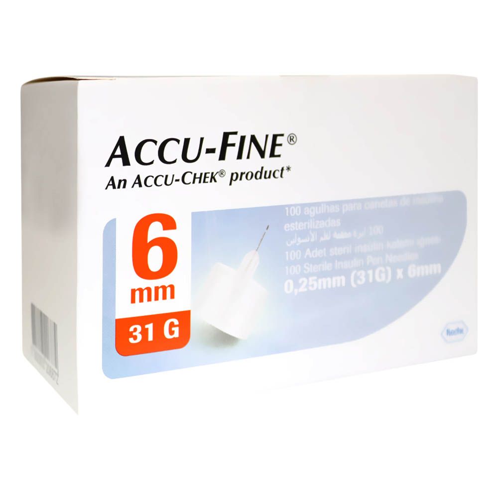 Accu-Fine Sterile Insulin Pen Needles For Diabetes & Painless Insulin Delivery 31 G x 6 mm, Pack of 100's - Easy Pharmacy LLC