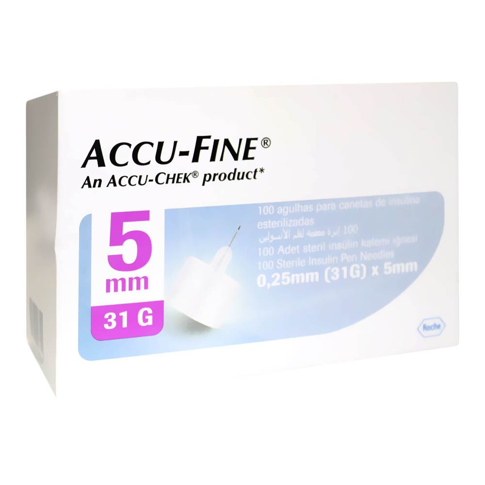 Accu-Fine Sterile Insulin Pen Needles For Diabetes & Painless Insulin Delivery 31 G x 5 mm, Pack of 100's - Easy Pharmacy LLC