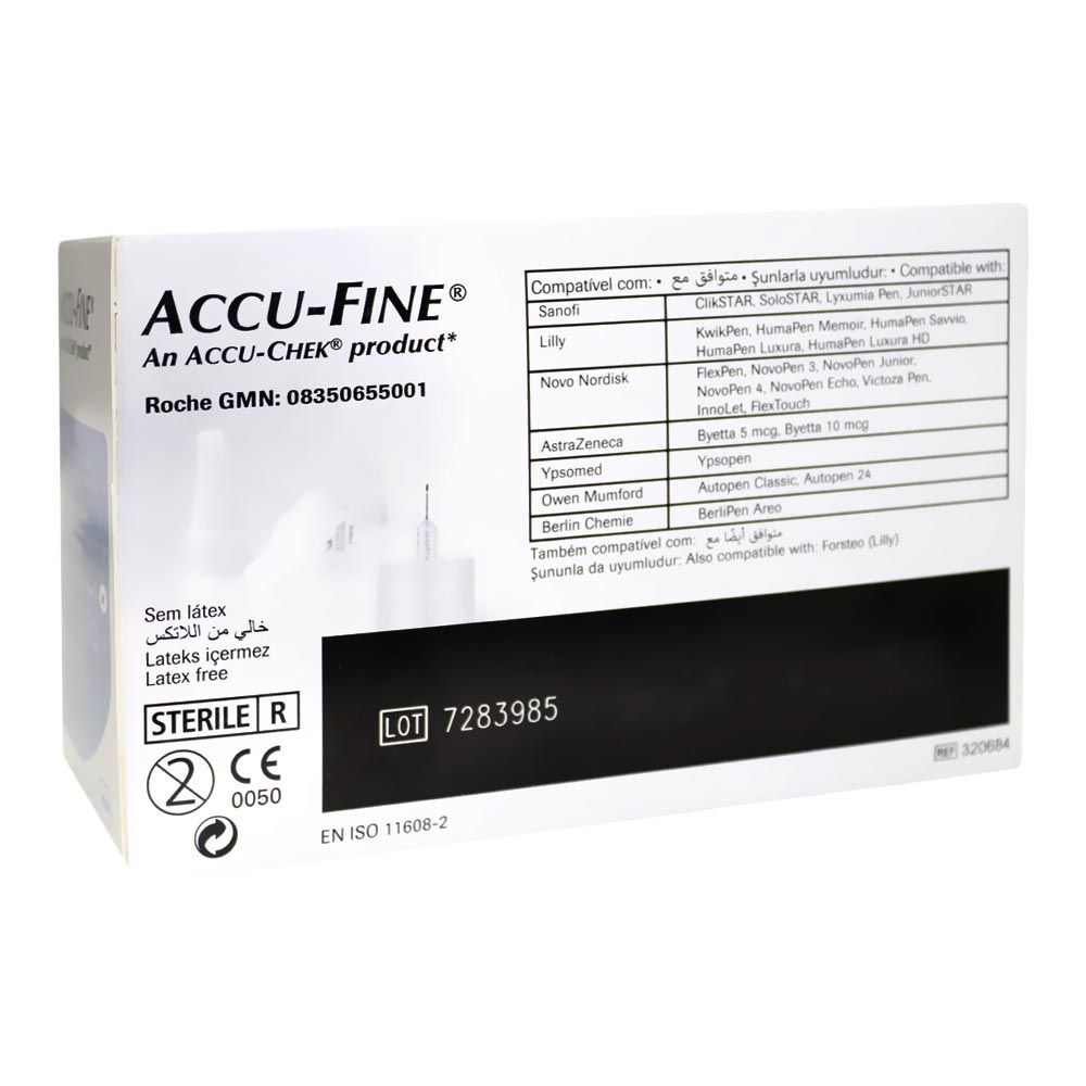 Accu-Fine Sterile Insulin Pen Needles For Diabetes & Painless Insulin Delivery 31 G x 5 mm, Pack of 100's - Easy Pharmacy LLC