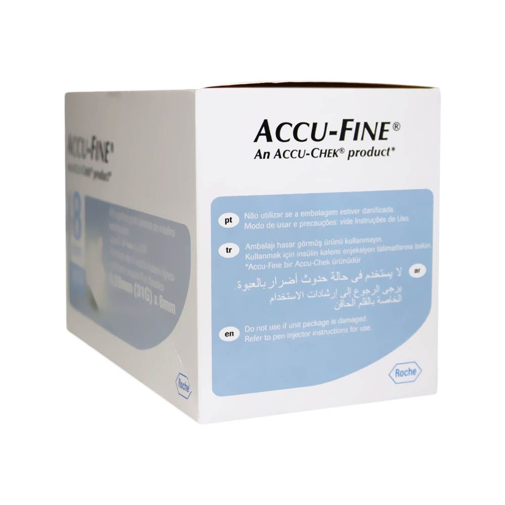 Accu-Fine Sterile Insulin Pen Needles For Diabetes & Painless Insulin Delivery 31 G x 8 mm, Pack of 100's - Easy Pharmacy LLC