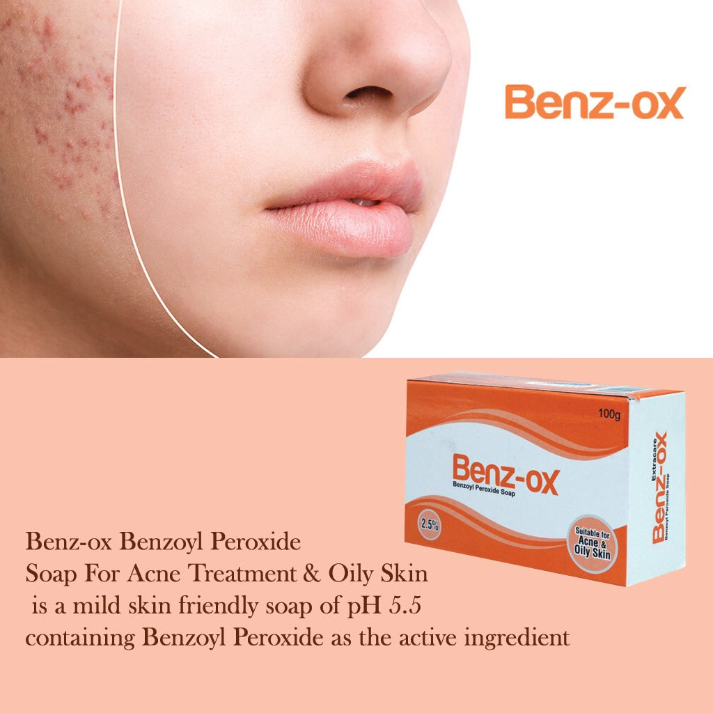 Benz-ox Benzoyl Peroxide Soap For Acne Treatment & Oily Skin 100 g - Easy Pharmacy LLC
