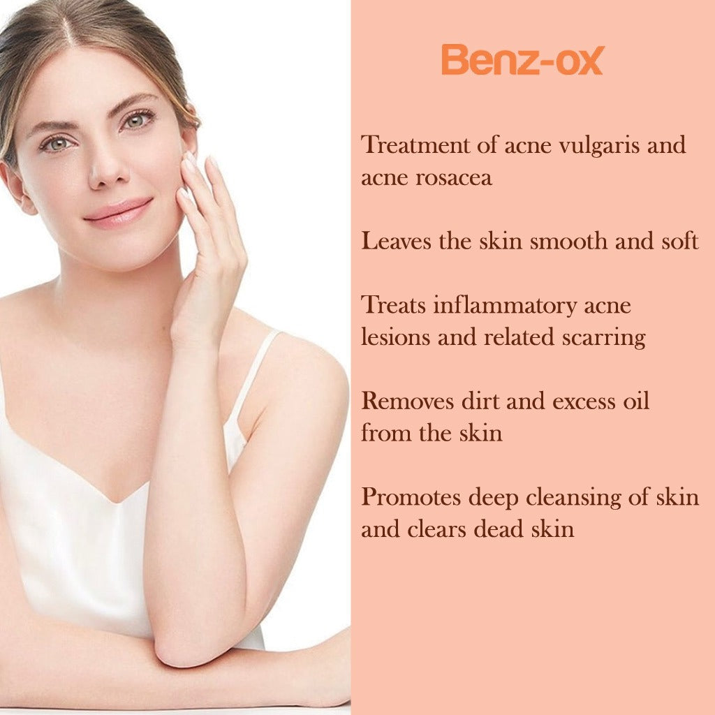 Benz-ox Benzoyl Peroxide Soap For Acne Treatment & Oily Skin 100 g - Easy Pharmacy LLC