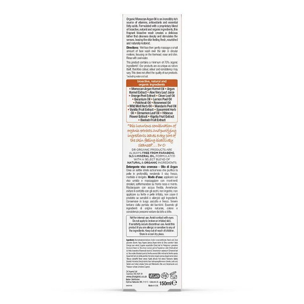 Dr.Organic Moroccan Argan Creamy Face Wash 150 mL - Easy Pharmacy LLC