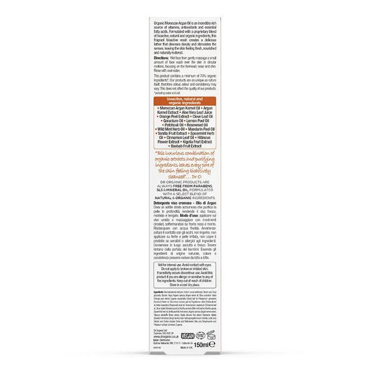 Dr.Organic Moroccan Argan Creamy Face Wash 150 mL - Easy Pharmacy LLC