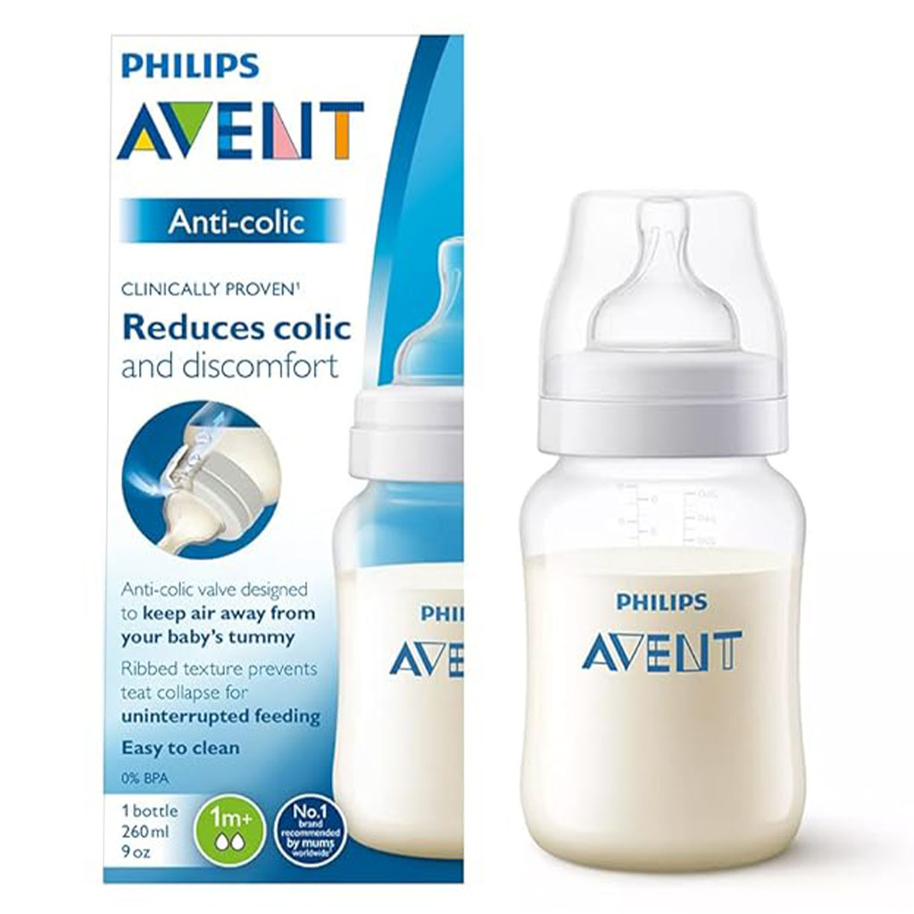 Philips Avent 260ml Anti-Colic Baby Feeding Bottle Without Air Free Vent - SCF813/61 - Easy Pharmacy LLC