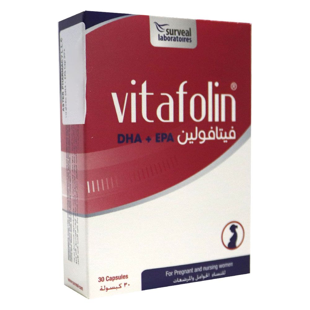 Vitafolin DHA + EPA Supplement Capsules For Pregnant & Nursing Mothers, Pack of 30's - Easy Pharmacy LLC