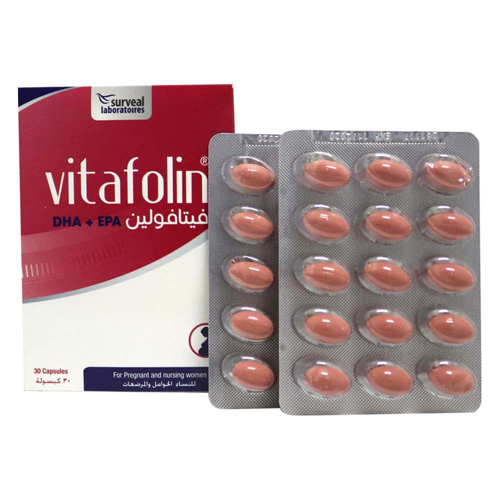 Vitafolin DHA + EPA Supplement Capsules For Pregnant & Nursing Mothers, Pack of 30's - Easy Pharmacy LLC