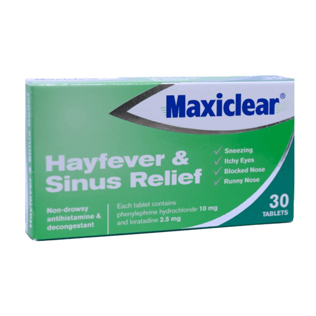Maxiclear Tablets for Hayfever and Sinus Relief, Pack of 30's - Easy Pharmacy LLC